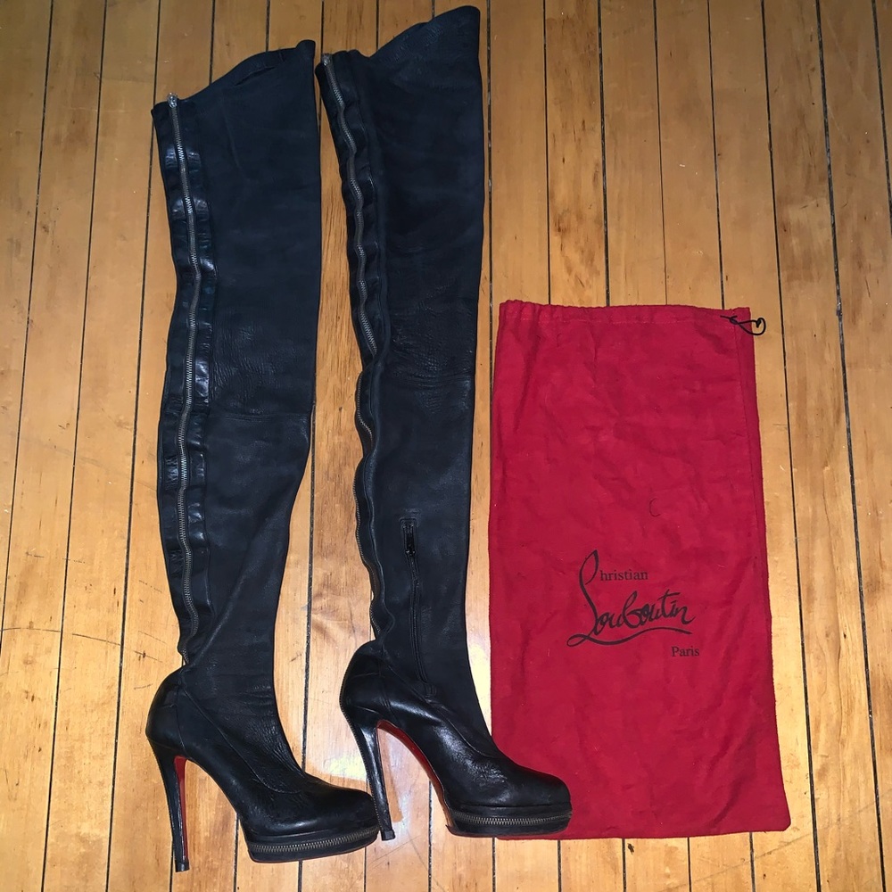 Christian Loubouton thigh high boots